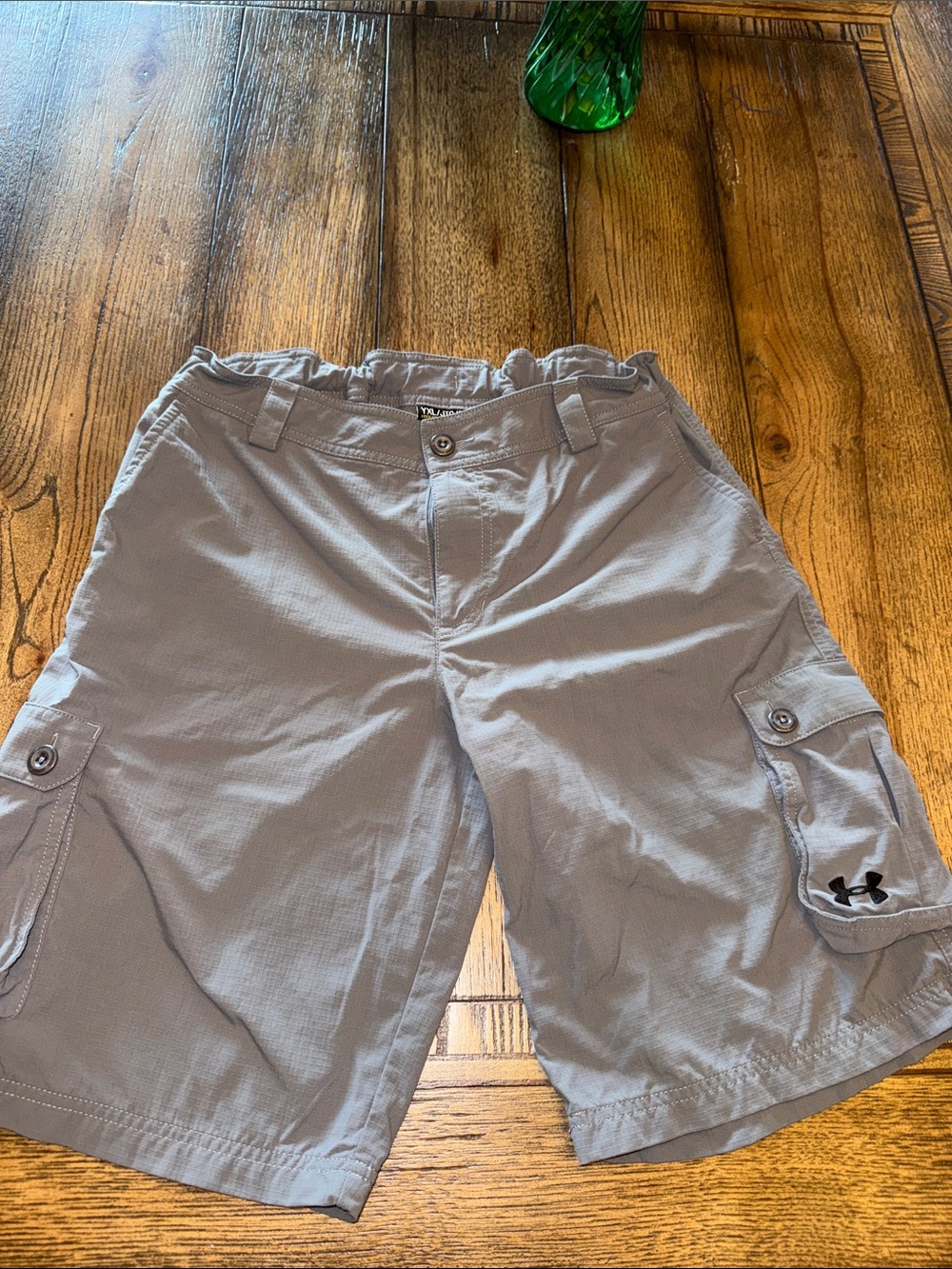 Under Armour Boys Light Gray Cargo Shorts - Utility Pockets